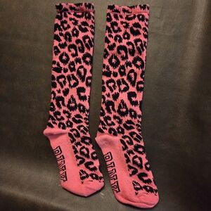 PINK Victoria's Secret Pink and Black Animal Print Socks